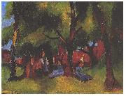 August Macke Children und sunny trees oil painting reproduction